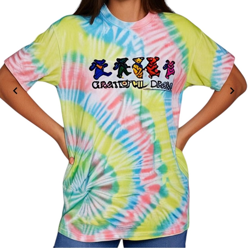 People Of Leisure Grateful Dead Band Tee TieDye Short Sleeve Tshirt Retro XL/2XL